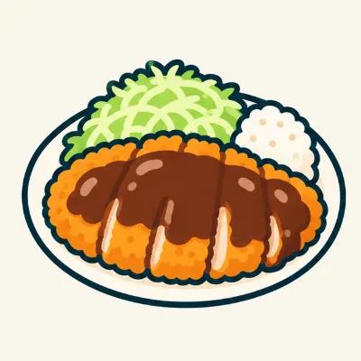 왕돈까스 대표 메뉴 일러스트
